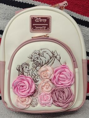Loungefly Disney Beauty and the Beast Mini Backpack in Cream and Pink